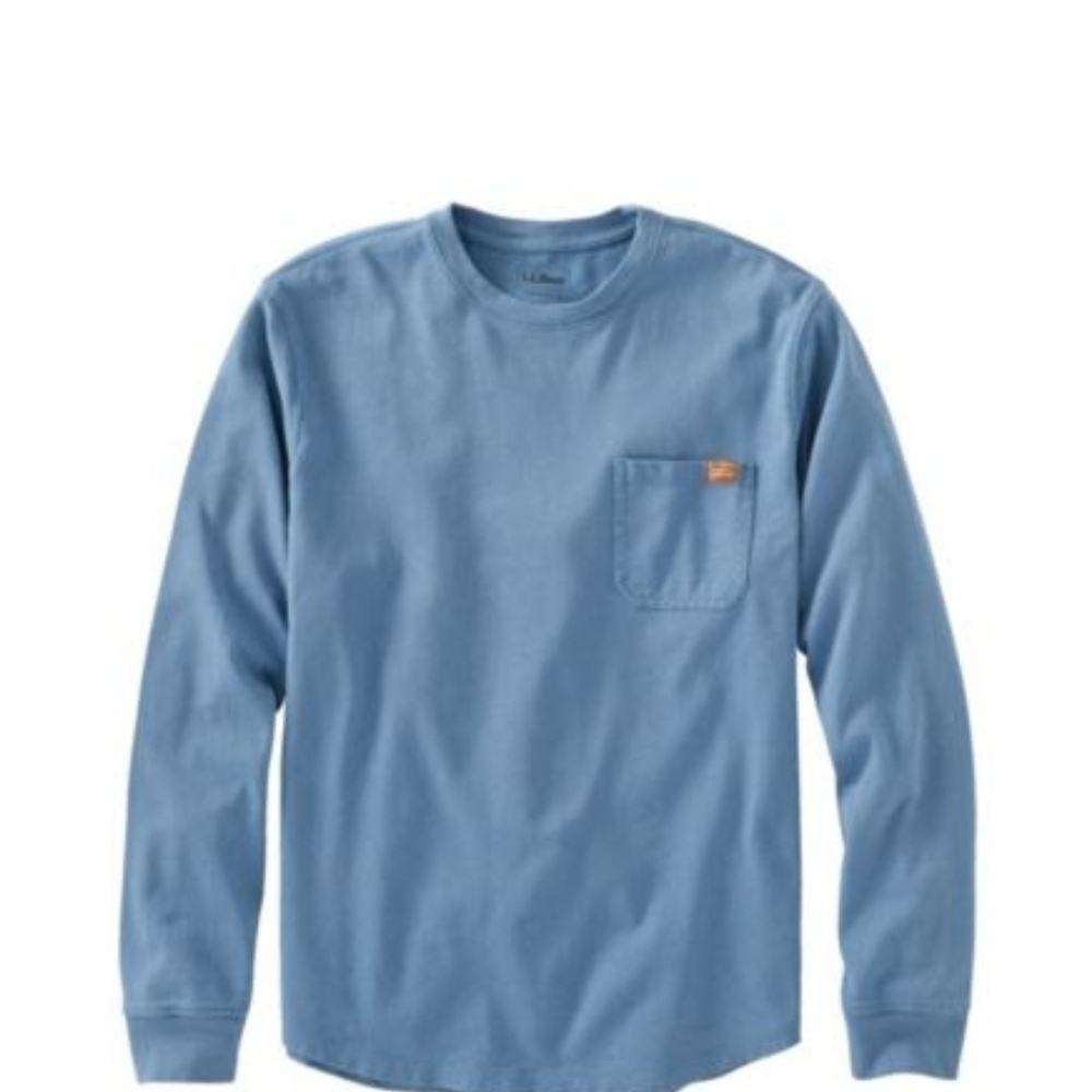 LL Bean Men's BeanBuilt Cotton Pocket Tee Size Med Tall